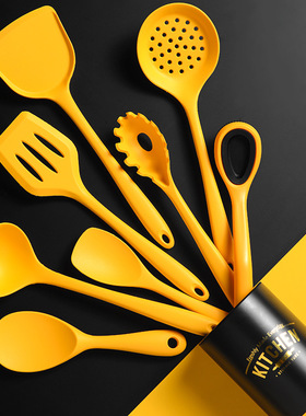 Silicone Chinese ladle soup spoon kitchenware 8 pieces set s