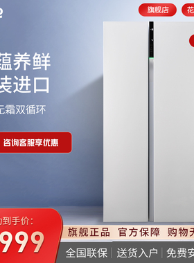 倍科581升原装进口对开门双门变频风冷无霜电冰箱白色163120ZIW