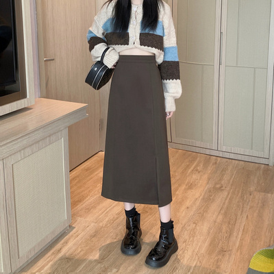 秋冬半身裙中长款2025新款配毛衣