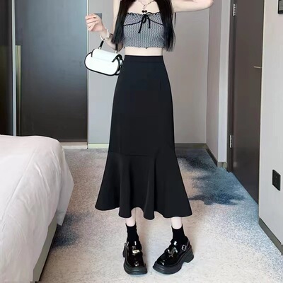 考蜡崽崽中长款鱼尾半身裙春季新