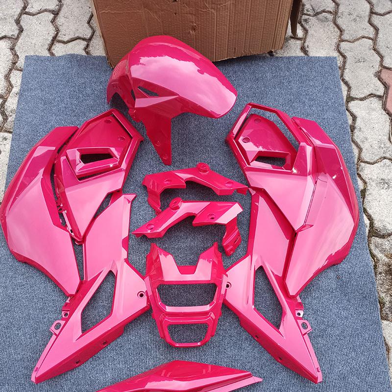 适用Grom外壳MSX SF125摩托车壳全套烤漆外壳定制色亮光玫红色