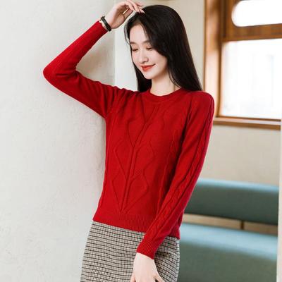 秋冬季新款短款毛衣女加厚复古套头羊毛针织衫百搭显瘦打底衫上衣