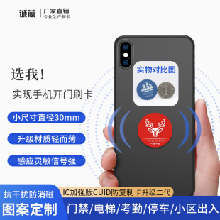 防火墙IC-CUID超薄手机贴30MM可复制门禁卡电梯卡NFC感应卡M1卡