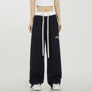 嘻哈街舞休闲运动裤 男女宽松美式 子 ins百搭显瘦直筒卫裤 春秋韩版