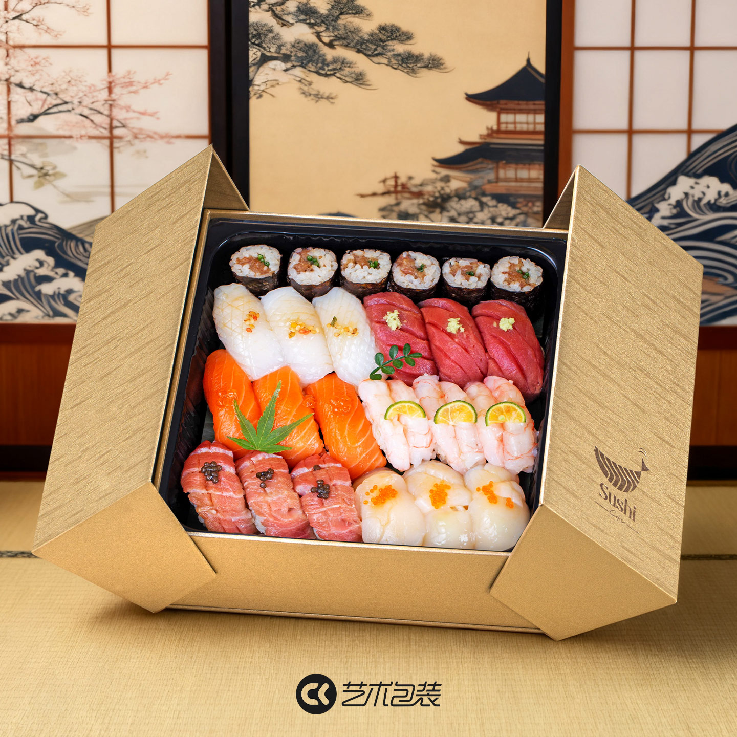 三文鱼蛋糕盒寿司空礼盒高级高端
