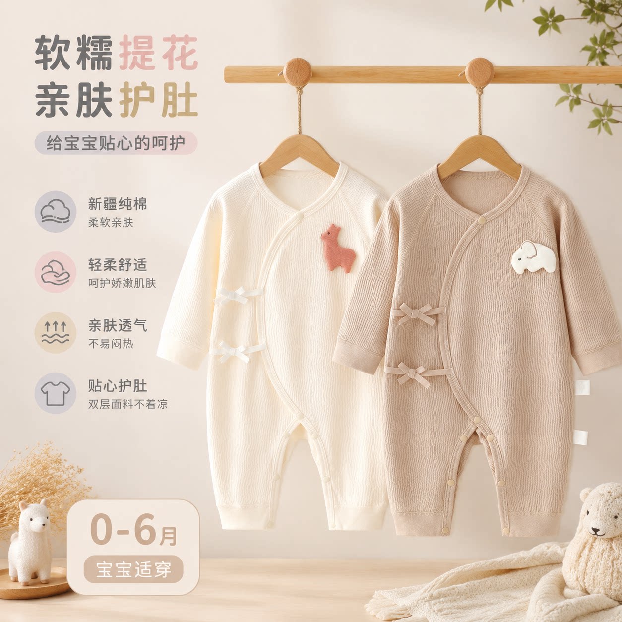 婴幼儿纯棉A类连体哈衣