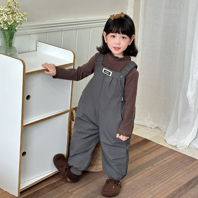 儿童羽绒裤女童冬季2025新款保暖白鸭绒婴儿宝宝洋气裤子背带棉裤