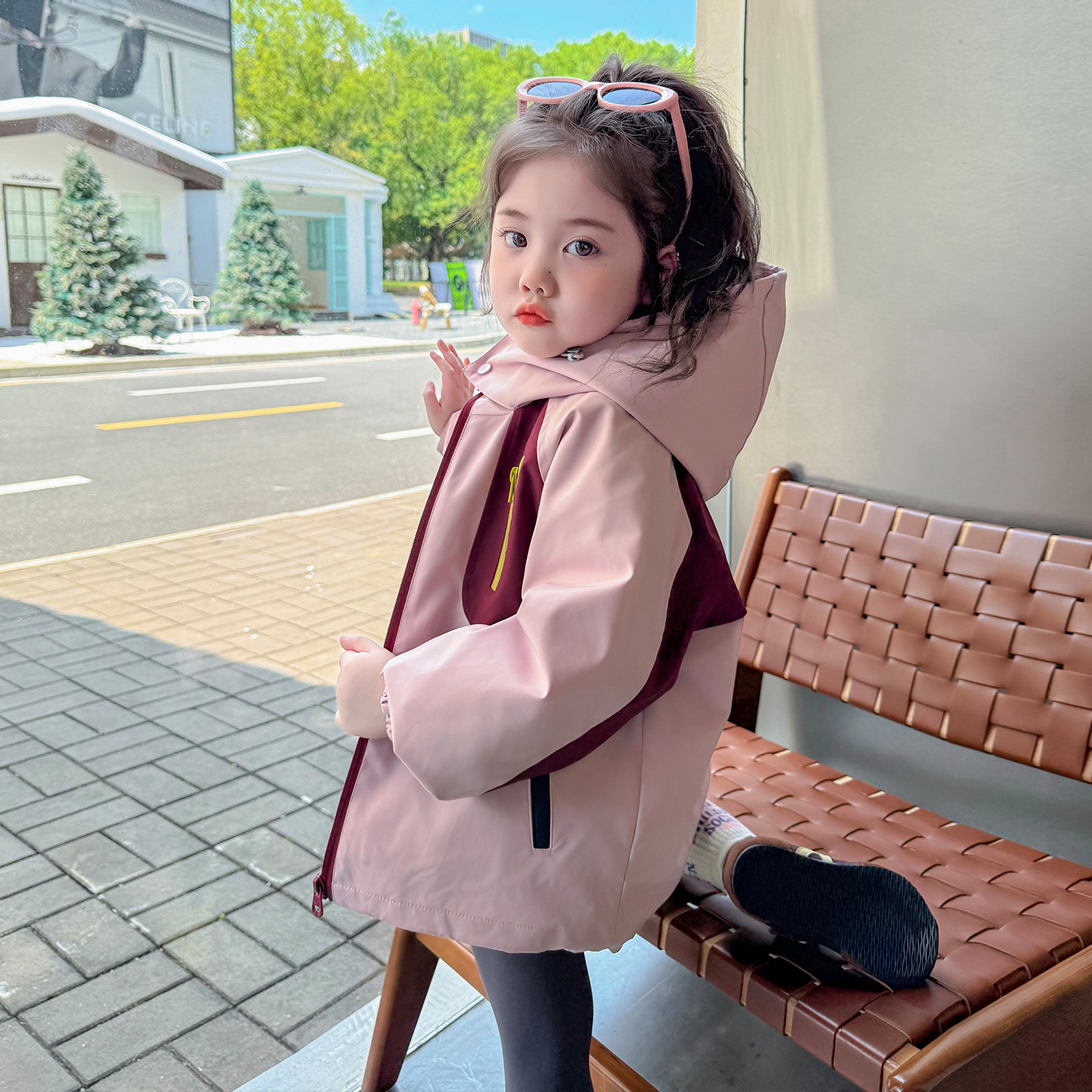 儿童冲锋衣三合一外套女童春秋运动服秋冬保暖加厚防寒拆卸卸上衣