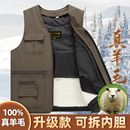 冬季 皮毛一体马甲男中老年羊毛背心加厚保暖棉坎肩羊皮马夹爸爸装