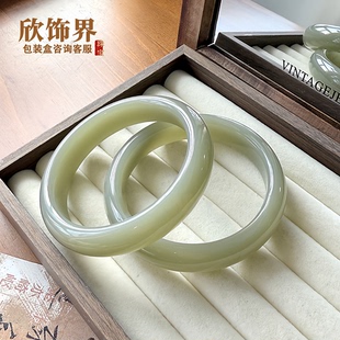 糖白玉手镯新疆和田玉手镯昆仑玉新疆手镯糖白玉手镯青白玉