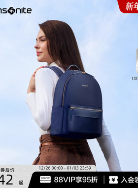 Samsonite新秀丽双肩包女士通勤百搭背包时尚轻便户外旅行书包TQ4