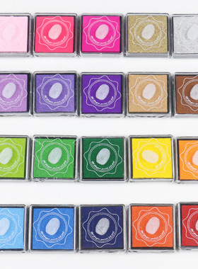 20色可水洗儿童益智 DIY手指画印泥印台 4*4彩色手指印泥