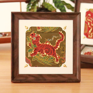 端午节团建活动虎镇五毒宋锦珍珠画国风非遗手工DIY材料半成品