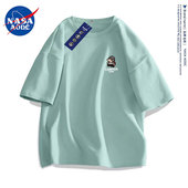 宽松t恤青少年潮牌短袖 NASA联名款 2025新款 男装 t恤 重磅休闲大码