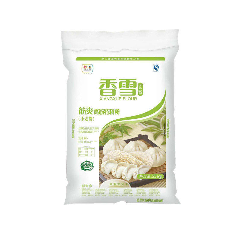 中粮香雪劲爽高筋特精粉25kg拉面烩面饺子皮馒头包子专用面粉50斤