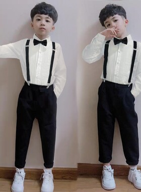 儿童西服花童表演服英伦帅气