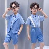 英伦帅气男孩夏天西服正装 套装 学生演出服 儿童小西装 男童礼服夏季