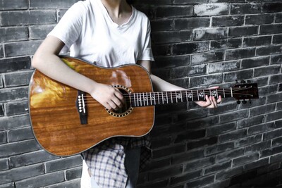 cate民谣吉他初学者男女入门练习琴复古工艺41寸专业圆角qm715ld