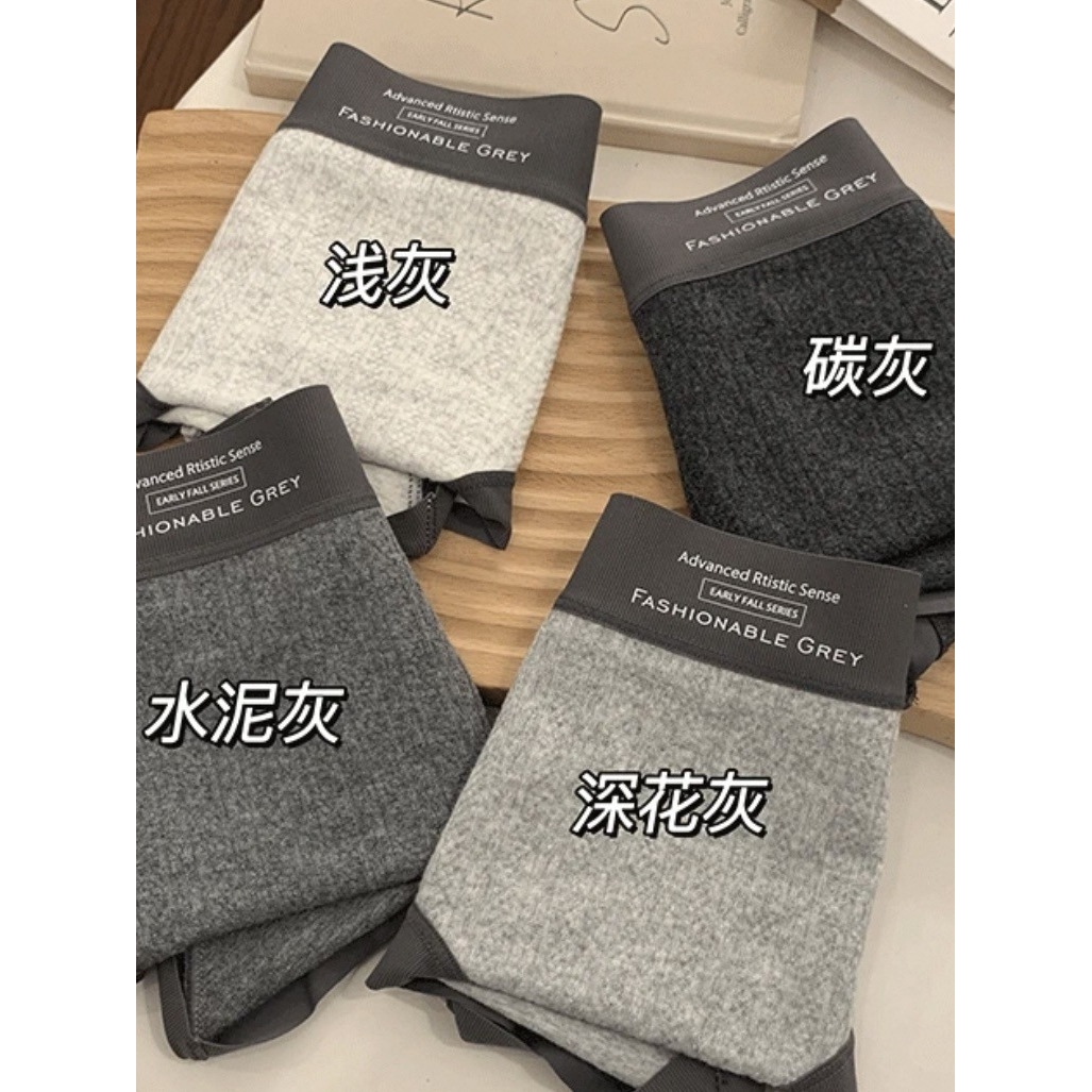 下单立减50】美式格雷灰色系纯棉内裤女生中腰包臀蚕丝裆内裤WF2
