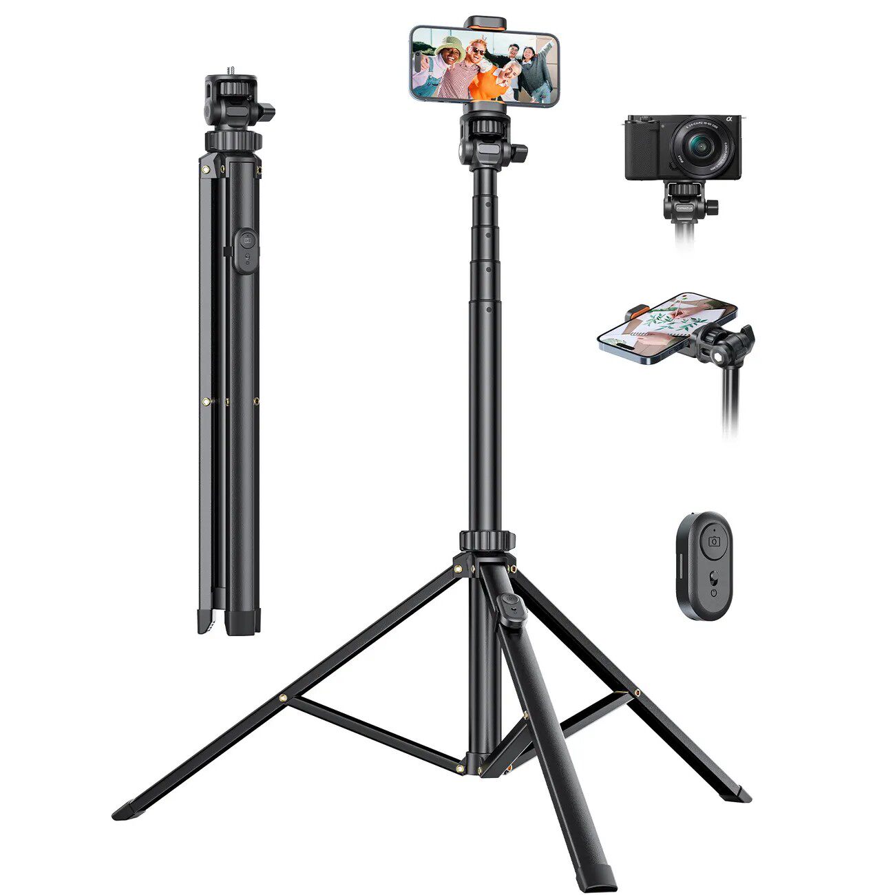 手机直播支架三脚架落地式户外拍照摄影便携式伸缩折叠蓝牙自拍杆