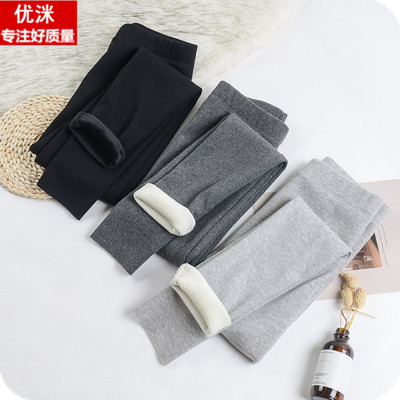 胖女童12宽松大码高腰打底裤15岁中学生秋冬弹力加绒加厚保暖裤子