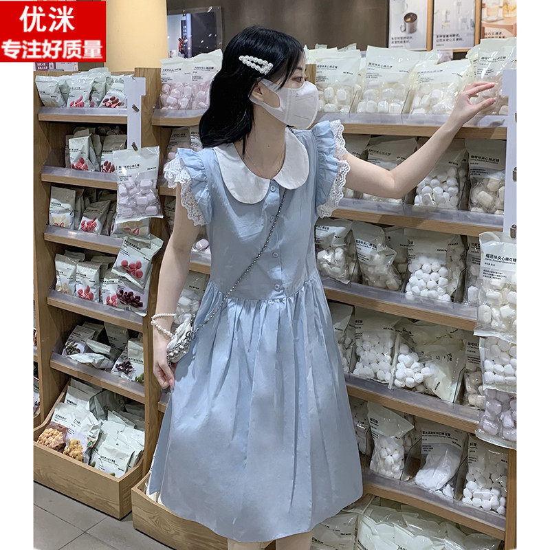 女大童娃娃领连衣裙夏季初中学生甜美学院风少女孩森系小清新裙子