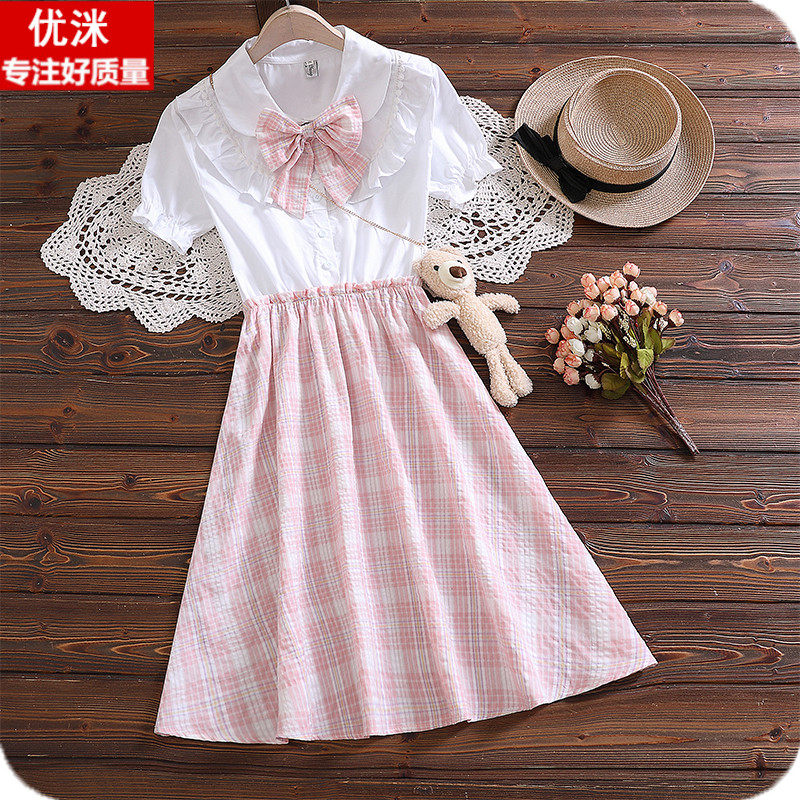 女孩子夏装10岁中大童洋气裙子12初中生连衣裙15岁甜美可爱学院风