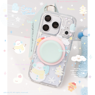 BLUELIFE 浪漫暖冬Cozy Winter*插画师联名圆边磁吸适用iphone17promax 苹果16pro 15双层原创手机壳保护套