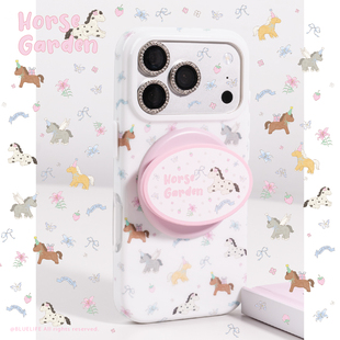 BLUELIFE 新年氛围感拉满！插画师联名小马花园适用iphone17promax 16pro苹果15双层工艺原创磁吸手机壳