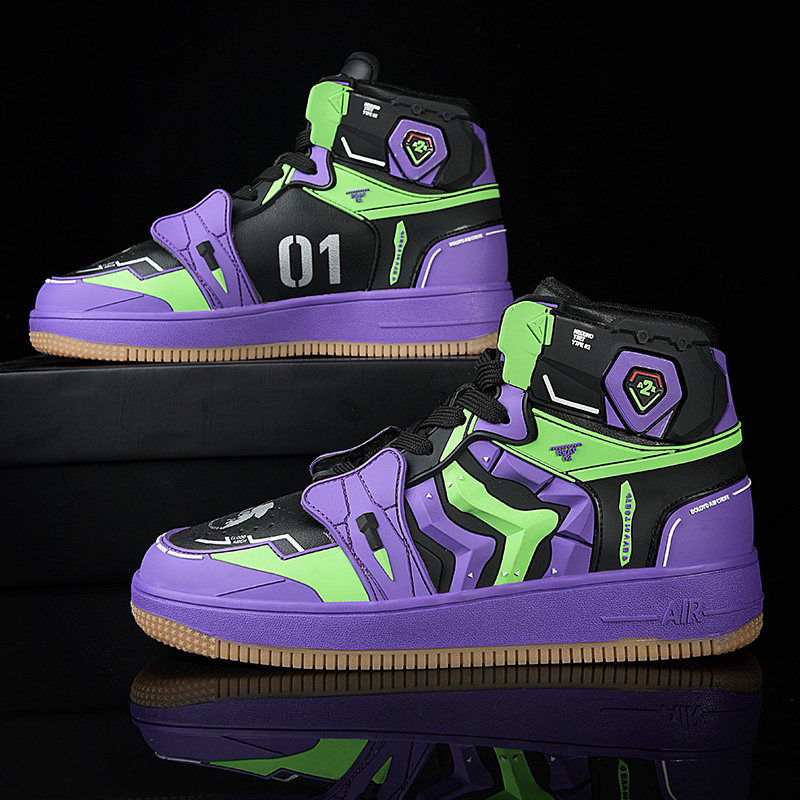 aj初号机联名限量版aj1莆田高帮板鞋男鞋韩版潮流紫色eva机甲潮鞋