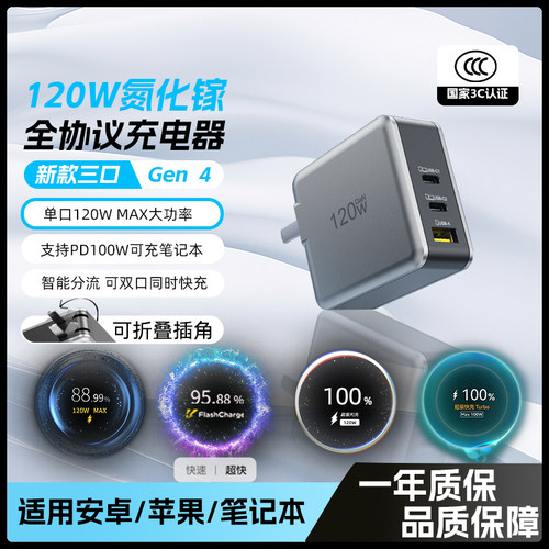 乐迪智美四代120W全兼容充电器PD