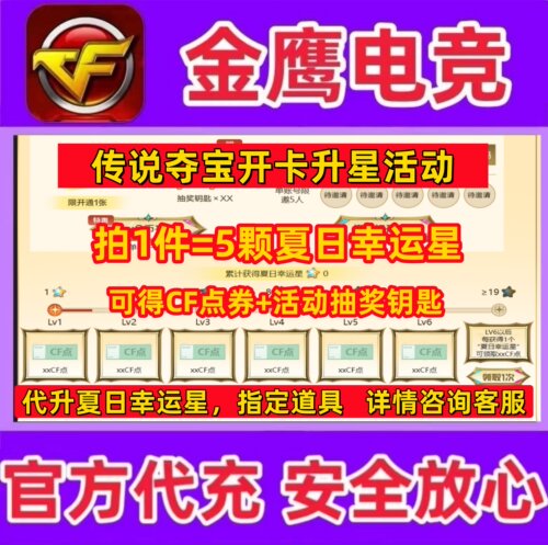 CF穿越火线传说圣耀炽阳点券活动代开卡升夏日幸运星满级得点卷