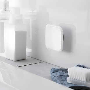 山崎实业Yamazaki日本早安电视卫生间洗手台磁吸悬硅胶起泡清洁刷