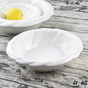 纯白色陶瓷餐饮餐具酸菜鱼碗汤碗特色汤盆 麻辣烫碗 汤面碗圣火碗