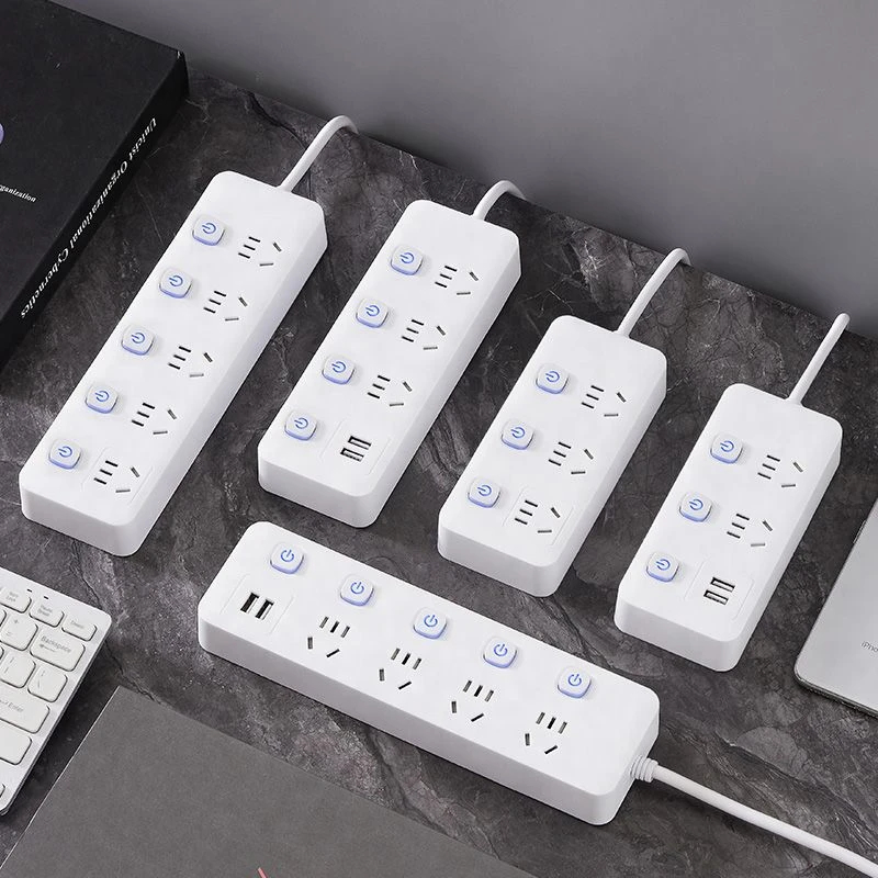 米用插排宿舍用插线板家用插板纯铜芯插座USB办公排查多孔接线板