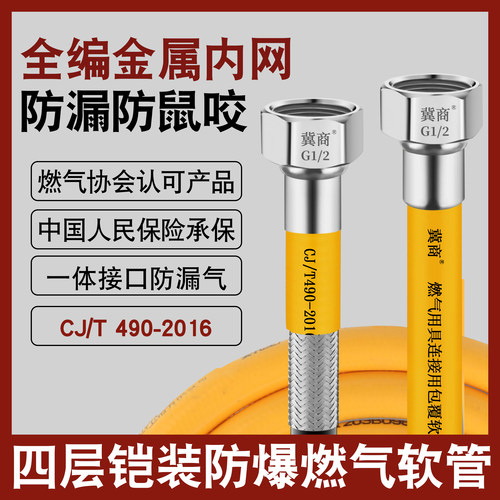 金属防爆铠装燃气管煤气灶热水器用金属包覆软管液化气燃气中压管 - 封面