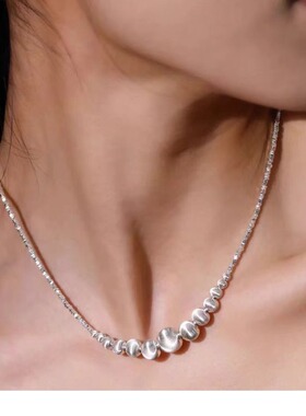 碎银几两项链女冷淡风轻奢小众渐变猫眼锁骨气质时尚巨划算