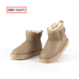 男童雪地靴2025新款加厚儿童防滑棉鞋东北羊毛雪地棉魔术贴宝宝鞋
