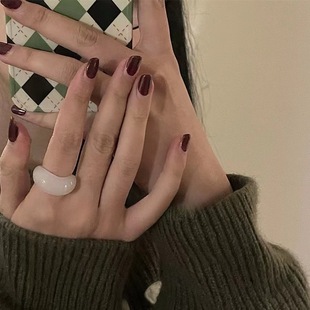 春夏树脂琥珀戒指女ins冷淡风韩国小众设计感时尚百搭简约复古戒