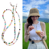 王心凌同款 眼镜链LOVE字母彩色串珠珍珠墨镜链甜美口罩链女