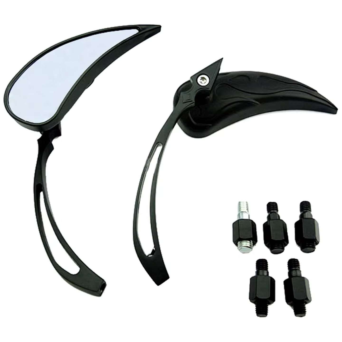 适用哈雷叶子镜铃木本田雅马哈川崎后视镜反光镜通用叶子后视镜