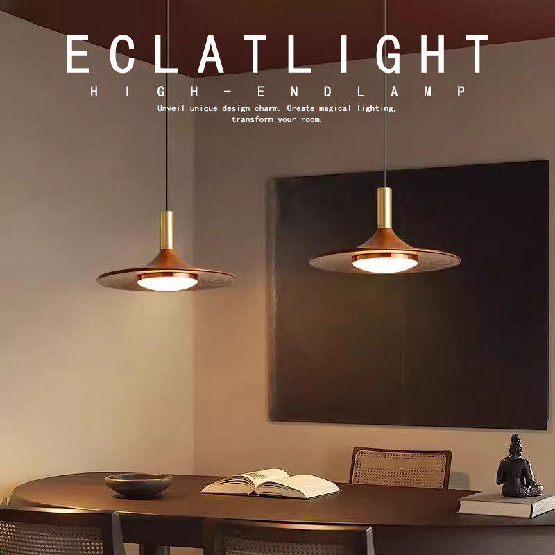 中古风餐厅吊灯原木风餐桌灯日式侘寂风吧台灯飞碟灯法式复古吊灯,家装灯饰光源,餐厅吊灯,淘宝优惠券,粉丝福利购,淘宝优惠卷