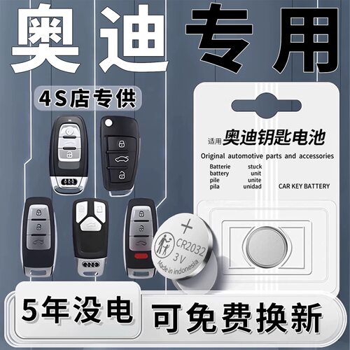 适用奥迪A4A6LQ3Q5Q7钥匙电池