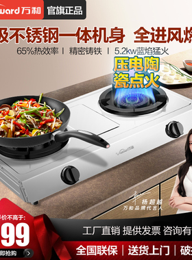 万和D9台式燃气灶双灶不锈钢煤气灶天然气灶液化气灶具家用旗舰店