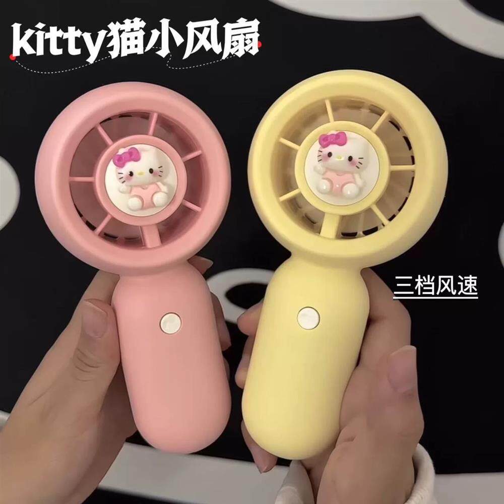 新款小猫随身携带迷你马卡龙色学生宿舍电扇手持usb充电风扇静音