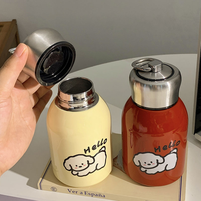 新款ins不锈钢奶油风高颜值情侣家用户外保温饮水杯学生卡通杯子