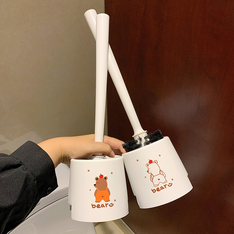 新款奶油ins风卡通小熊马桶刷可爱创意厕所刷长柄清洁用品套装