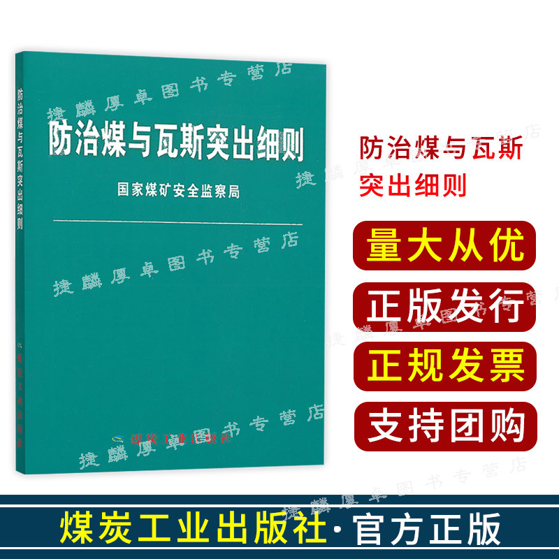 【正版】2019新版防治煤与瓦斯突出细则国家煤矿安全监察局煤炭工业出版社煤矿山安全瓦斯安全防治煤与瓦斯突出规定防突技术安全2