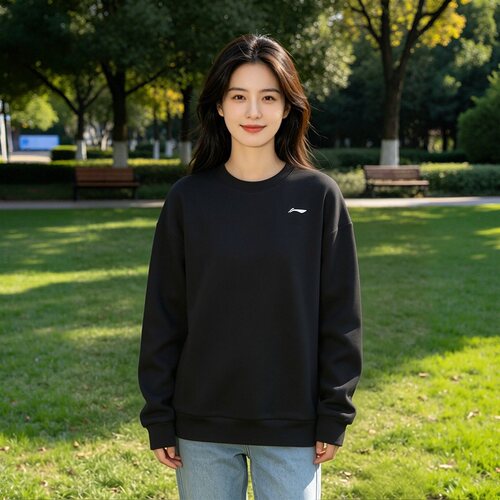 李宁女子圆领保暖套头卫衣