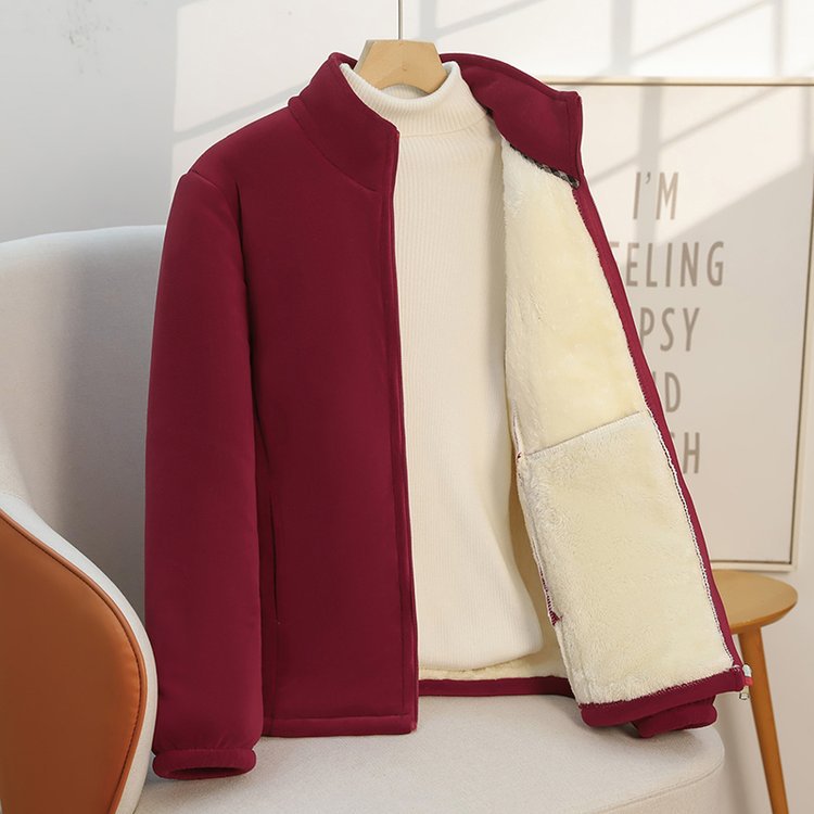 直播爆款中老年冬季新款摇粒绒外套妈妈加绒保暖休闲外套